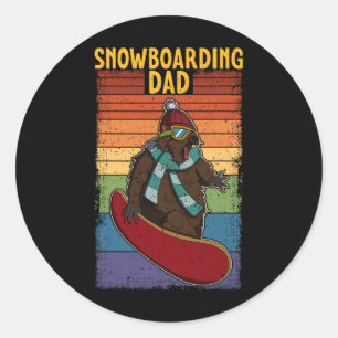 Snowboard Skiing Snowboarder Competitive Activity  Classic Round Sticker