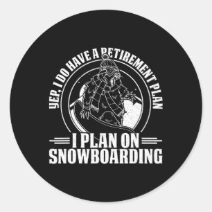 Snowboard Skiing Snowboarder Competitive Activity Classic Round Sticker