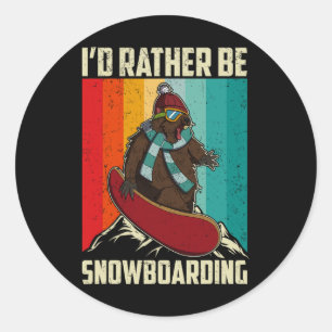 Snowboard Skiing Snowboarder Competitive Activity Classic Round Sticker