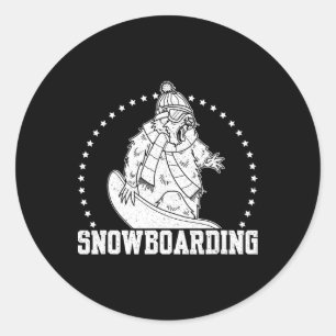 Snowboard Skiing Snowboarder Competitive Activity  Classic Round Sticker