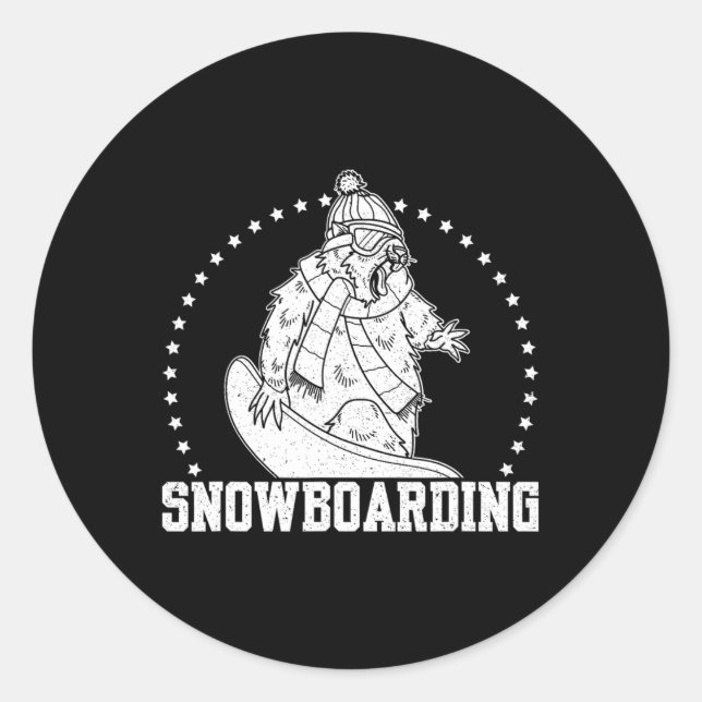 Snowboard Skiing Snowboarder Competitive Activity  Classic Round Sticker (Front)