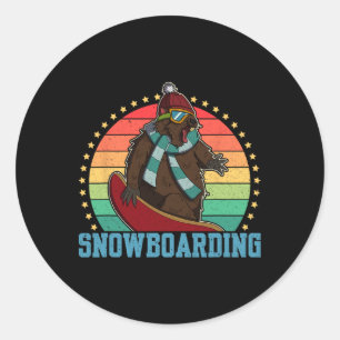 Snowboard Skiing Snowboarder Competitive Activity Classic Round Sticker
