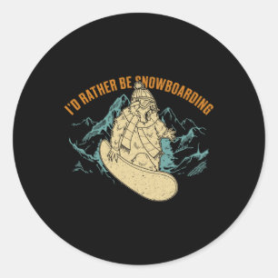 Snowboard Skiing Snowboarder Competitive Activity  Classic Round Sticker