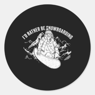 Snowboard Skiing Snowboarder Competitive Activity  Classic Round Sticker