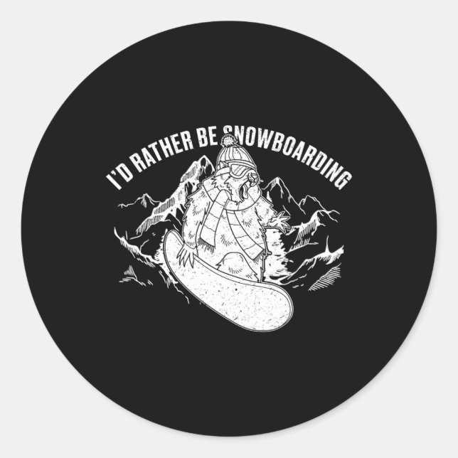 Snowboard Skiing Snowboarder Competitive Activity  Classic Round Sticker (Front)