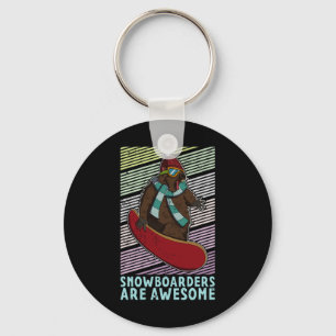 Snowboard Skiing Snowboarder Competitive Activity  Key Ring