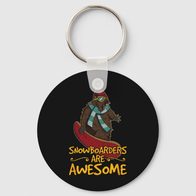 Snowboard Skiing Snowboarder Competitive Activity  Key Ring (Front)