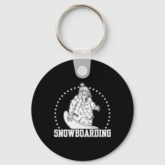 Snowboard Skiing Snowboarder Competitive Activity  Key Ring (Front)