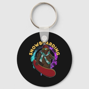 Snowboard Skiing Snowboarder Competitive Activity  Key Ring
