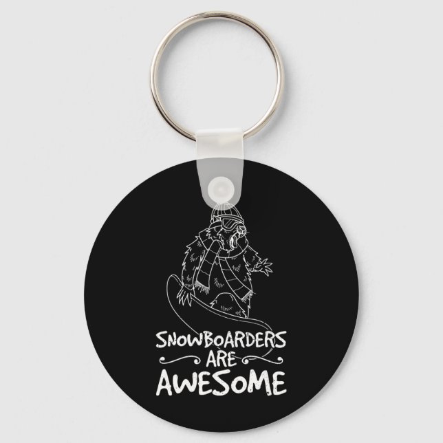 Snowboard Skiing Snowboarder Competitive Activity  Key Ring (Front)