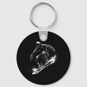 Snowboard Sliding In Style  Key Ring