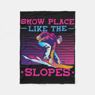 Snowboard Snow Place Like The Slopes 90s 80s Snowb Fleece Blanket