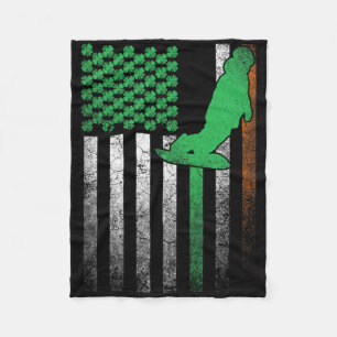 Snowboard Snow Ski Irish American Flag St. Patrick Fleece Blanket