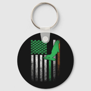 Snowboard Snow Ski Irish American Flag St. Patrick Key Ring