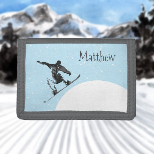 Snowboard Snow Sports  Personalised Trifold Wallet