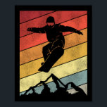 Snowboard Snowboard Retro Vintage Retro Mountain Poster<br><div class="desc">The snowboard design. This funny snowboarding snowboard design shows a snowboard retro and is a great snowboard snowboarder winter gift idea.  Great for every fan of winter sports who likes to do tricks and jumps or simply riding fast down the slopes</div>