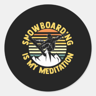 Snowboard Snowboarder Snowboarding 2  Classic Round Sticker