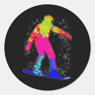 Snowboard Snowboarder Snowboarding Boys Kids Men 2 Classic Round Sticker