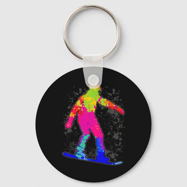 Snowboard Snowboarder Snowboarding Boys Kids Men 2 Key Ring (Front)
