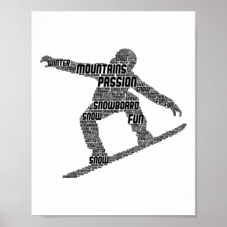 Snowboard Snowboarder Snowboarding Boys Men Kids  Poster
