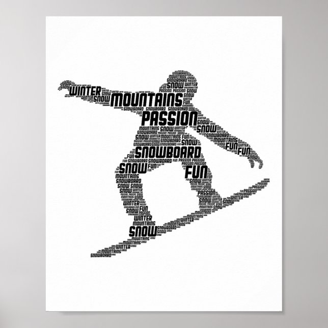 Snowboard Snowboarder Snowboarding Boys Men Kids  Poster (Front)