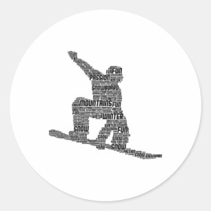 Snowboard Snowboarder Snowboarding Classic Round Sticker