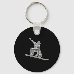 Snowboard Snowboarder Snowboarding Key Ring