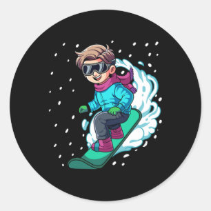 Snowboard Snowboarding 8  Classic Round Sticker
