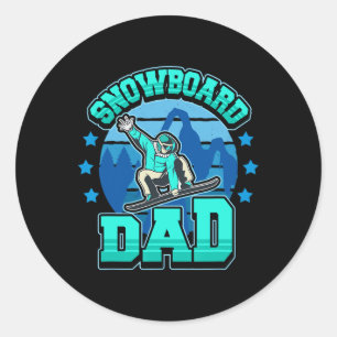 Snowboard Snowboarding Awesome Dad Men Gift  Classic Round Sticker