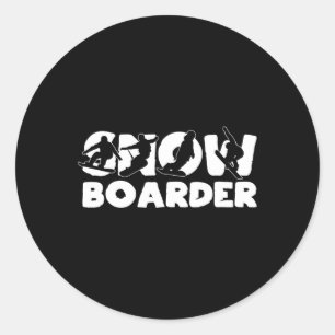 Snowboard Snowboarding Outfit For Snowboard Lovers Classic Round Sticker