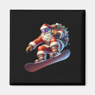 Snowboard Snowboarding Santa Christmas  Magnet