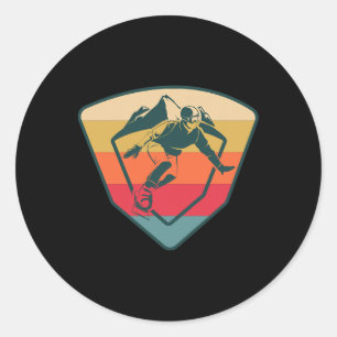 Snowboard Snowboarding Snow Winter Mountain Skiing Classic Round Sticker