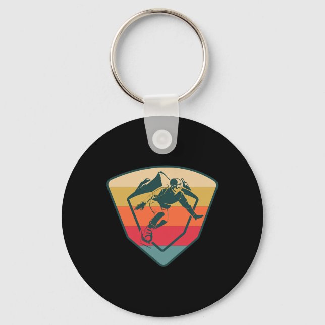 Snowboard Snowboarding Snow Winter Mountain Skiing Key Ring (Front)