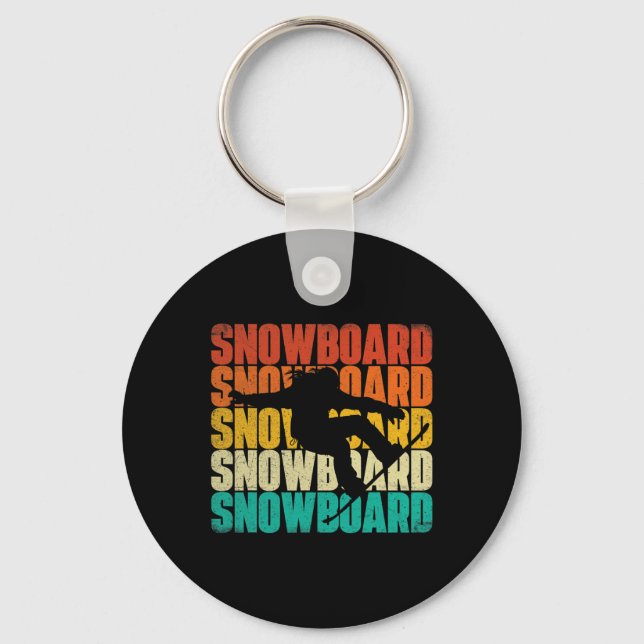 Snowboard - Snowboarding Snowboarder Downhill Inst Key Ring (Front)