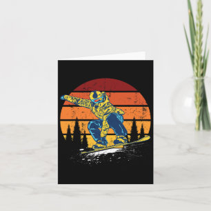 Snowboard Snowboarding Snowboarder Vintage Winter  Card
