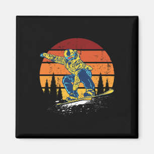 Snowboard Snowboarding Snowboarder Vintage Winter Magnet