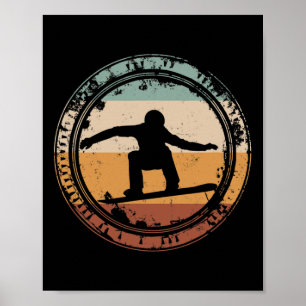 Snowboard Snowboarding Sunset Jump Vintage  Poster