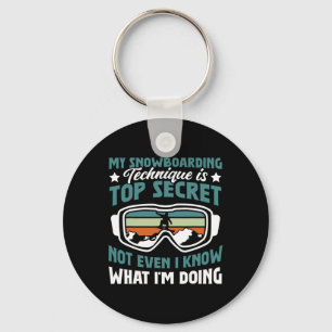 Snowboard Snowboarding Technique Is Top Secret  Key Ring