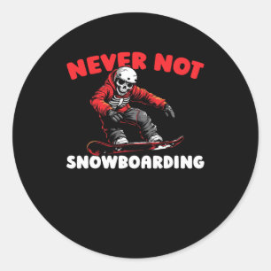 Snowboard Snowboarding - Winter Sports Snowboarder Classic Round Sticker