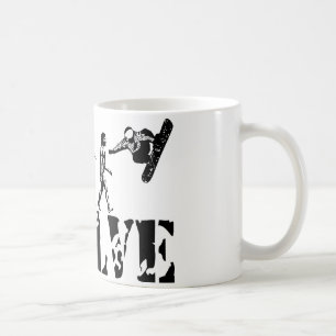 Snowboard Snowbording Sport Evolution Art Coffee Mug