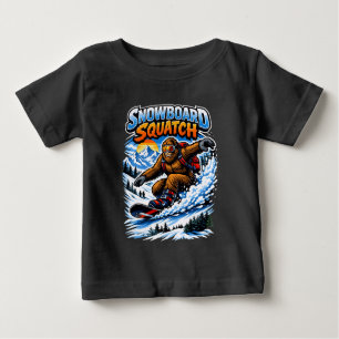 Snowboard Squatch – Funny Bigfoot Snowboarding  Baby T-Shirt