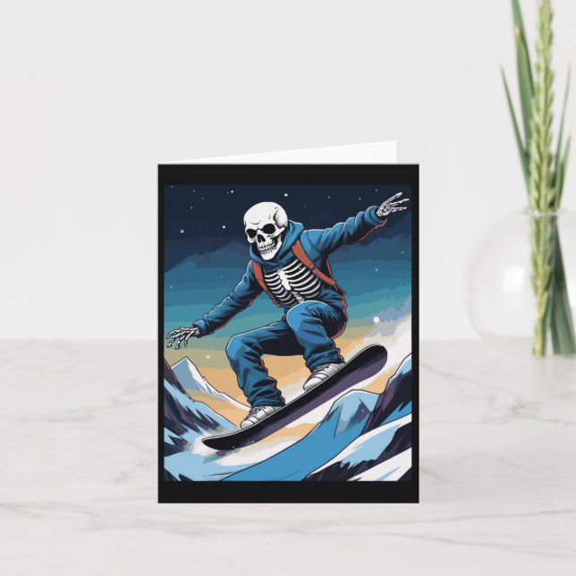 Snowboard Streetwear Snowboarding Skull Snowboarde Card (Front)