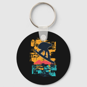 Snowboard Sunset Big Air Jump For Snowboarders  Key Ring
