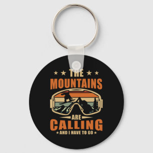 Snowboard The Mointains Are Calling Snowboarder  Key Ring