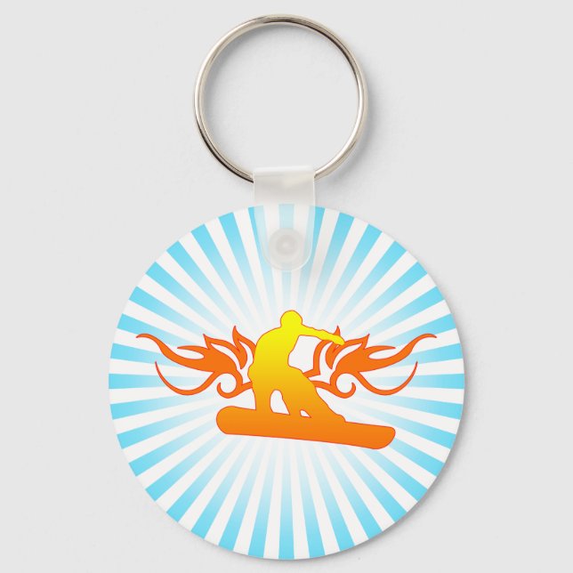 snowboard. tribal. key ring (Front)
