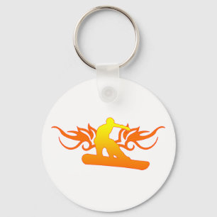 snowboard. tribal. key ring