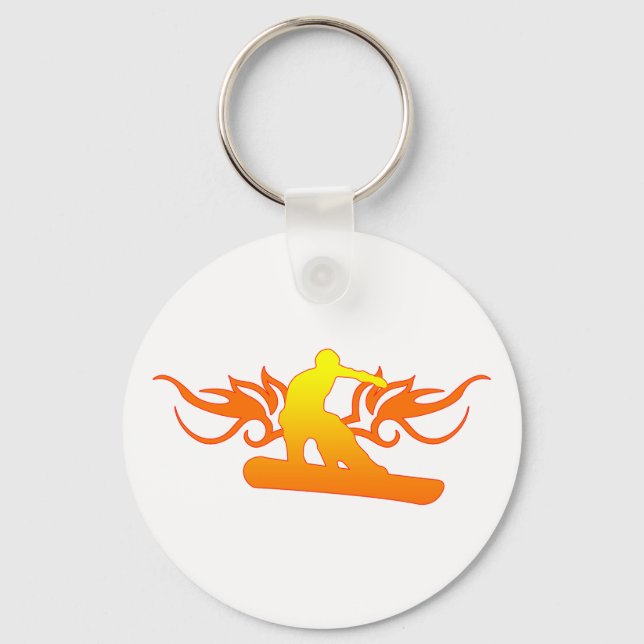snowboard. tribal. key ring (Front)