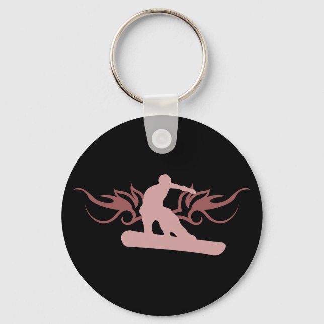 snowboard. tribal. key ring (Front)