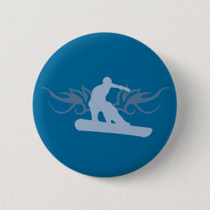 snowboard. tribalz. 6 cm round badge