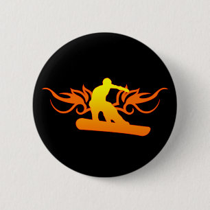 snowboard. tribalz. 6 cm round badge